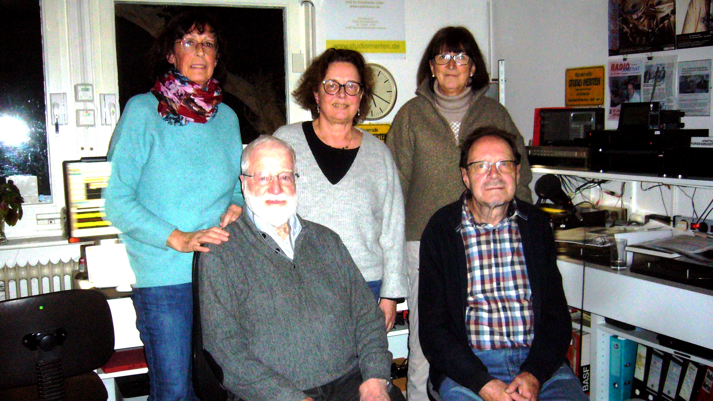 v. l. vorne: Johannes Liertz, Otto Ganser, hinten: Ursula Pingel, Conny Henseler, Sigrid Fiolka